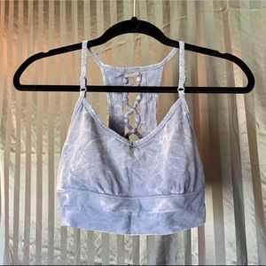 Lace Up Bra Bandeau Marble Pattern
